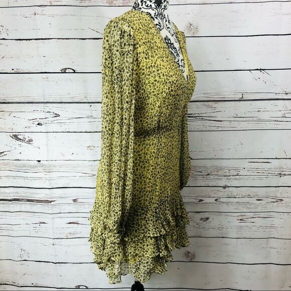 Revolve Stevie May French Vanilla Paisley Open Back Ruffle Mini Dress Yellow - Picture 5 of 10